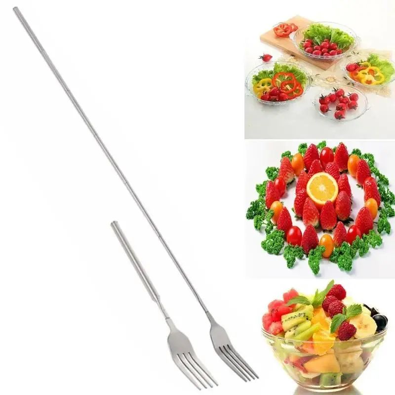 Nĩa Nướng Thịt Bằng Thép Không Gỉ, Thiết Kế Có Thể Gấp Gọn Sáng Tạo, Bộ Đồ Ăn 1