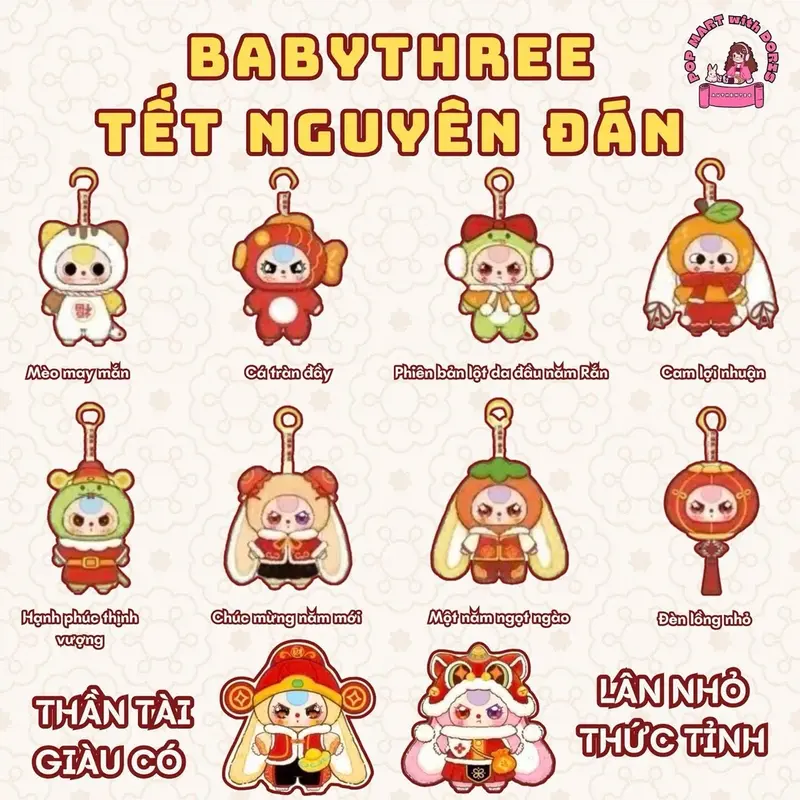 Blind box Baby three ver tết mới nhất [ hàng chính hãng - có sẵn ] Đồ Chơi 3