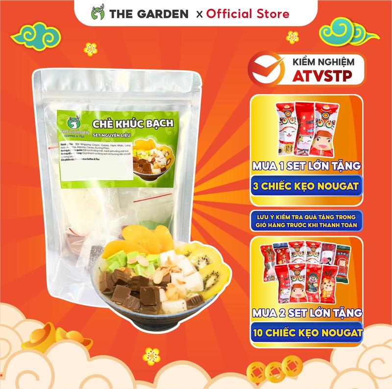 Set chè khúc bạch, nguyên liệu 30 chén THE GARDEN Nước Trà Chè Tea