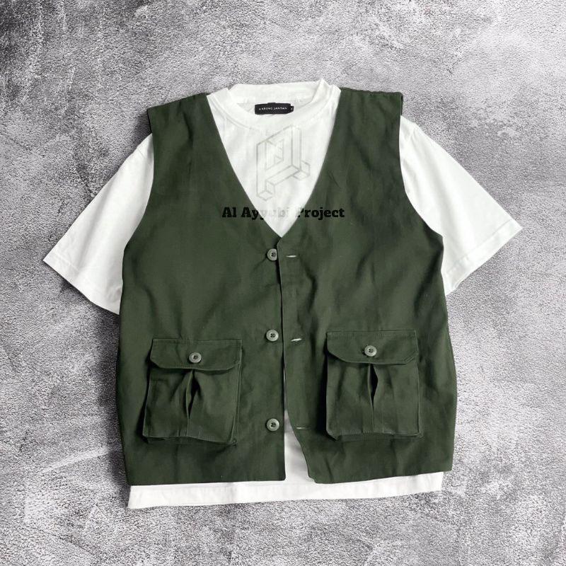YOUBI Vest Rompi Pria Casual Pria Wanita 1