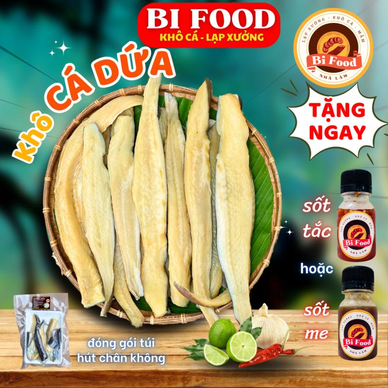 Khô cá dứa cọng 1kg 2 túi - BIFOOD - TẶNG SỐT CHẤM - khô cá dứa 3 nắng loại  nêm vị mặn chiên giòn cực bắt cơm. cá  khô