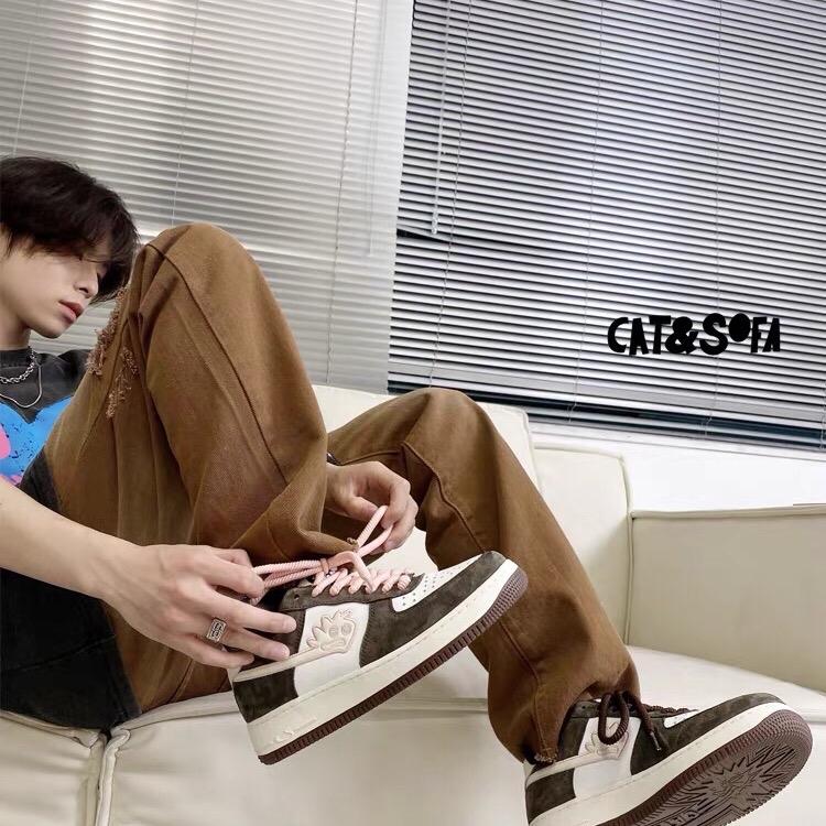 CAT & SOFA  - giày Pink/Brown Shoelaces chính hãng AC219 3