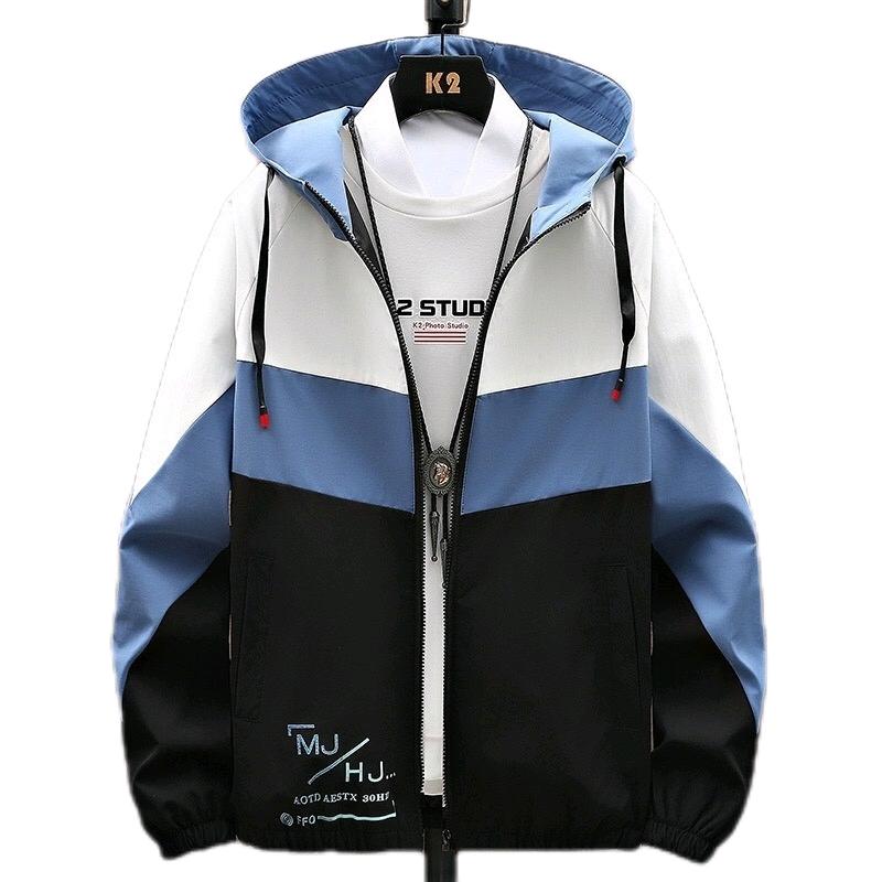 Áo Khoác Dù Nam Nữ 2 Lớp Có Nón Rộng Phối Ba Màu In Chữ Dẹp Mắt - Áokhoác Nam Mu Siêu Bền Menswear Jacket outerity cực đẹp