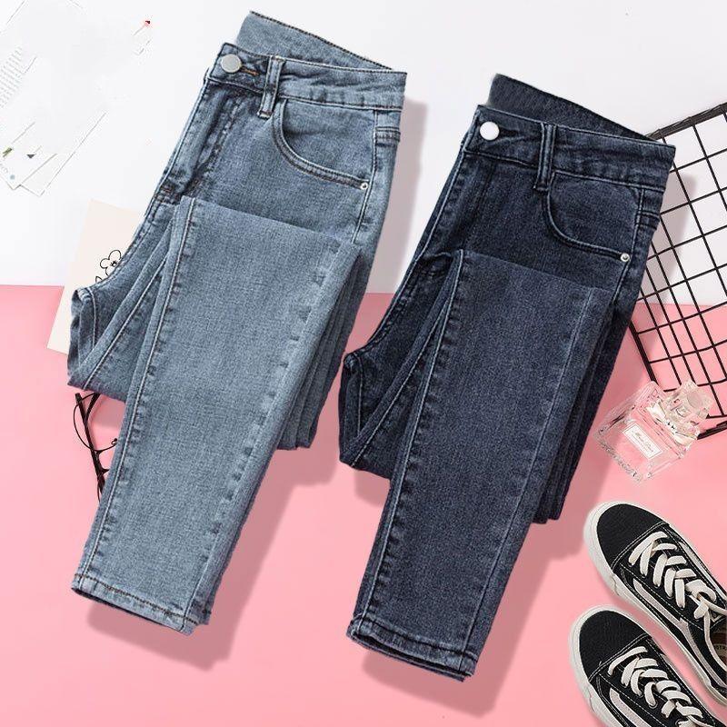 Quần Dài Jean Cạp Cao Quần Mỏng Nữ, Lót Lông Cừu, Mỏng Vừa Vặn, Có Thể Mặc Ngoài Trời, Quần Dày, Bó Sát, Co Giãn, Quần Bút Chì, Dành Cho Nữ 2