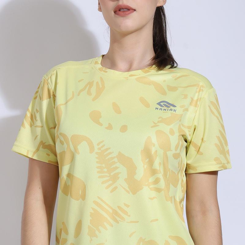 MANIAK Baju Olahraga Lengan Pendek Wanita Corak Motif Atasan Senam Running Lari Zumba Gym Fitnes (MP02 S/S) 6