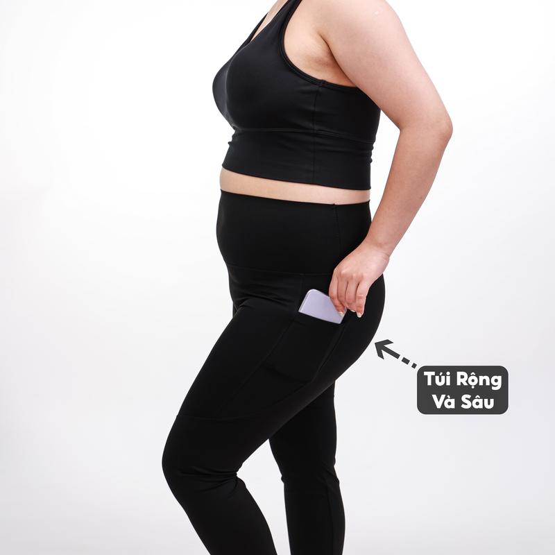  {Có Túi} - Quần Legging Bigsize Cạp Cao Che Bụng - Size Tới 130Kg - Su Đúc Siêu Dãn - Mã N39 Nữ Pants Denim Women Đen 