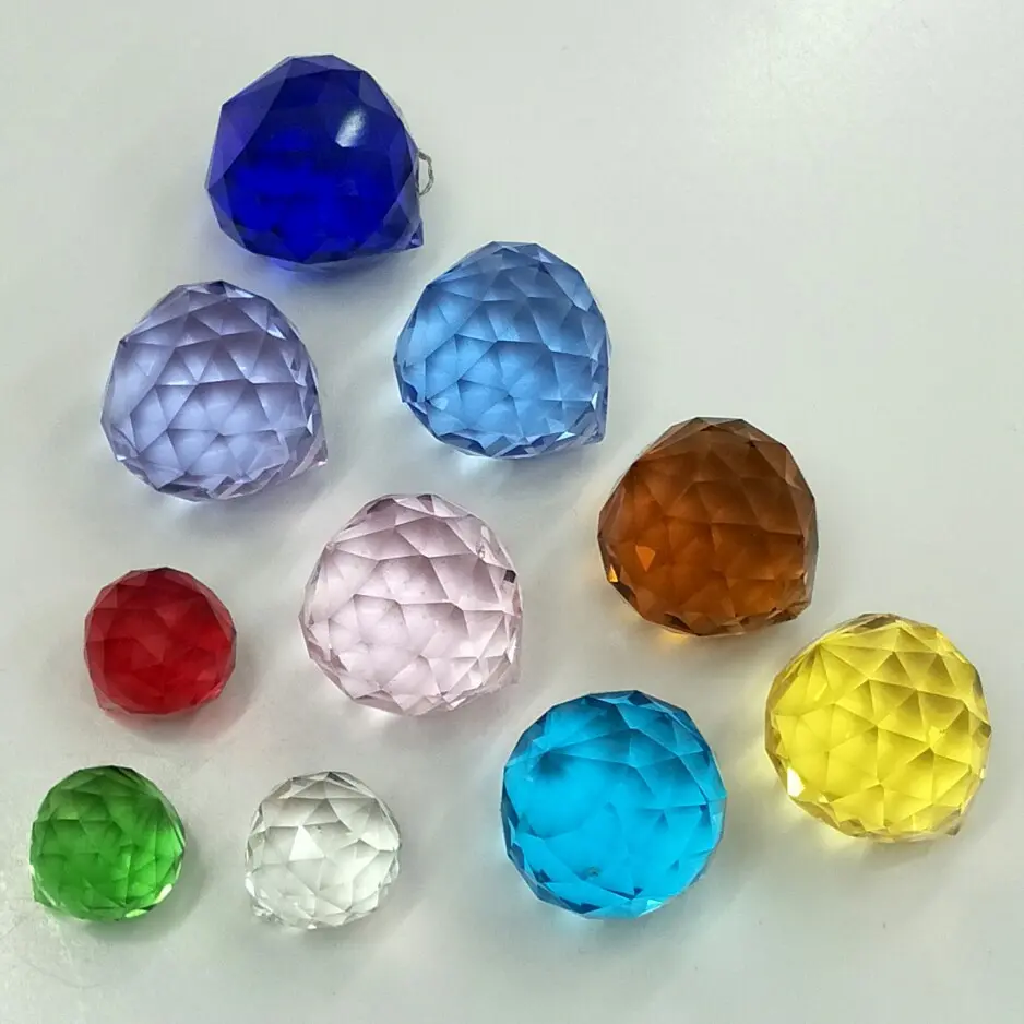 Transparent Crystal Multi-Specification Lighting Ball Pendant Crystal Wedding Props Bead Curtain Accessory Pendant Crafts Wholesale