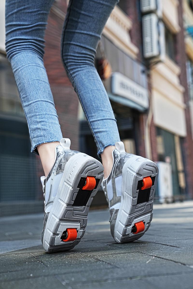 Product Introduction of Huiluo Heelys Skates Rollerskate LED Light Shoes with Shoelace Wheels Factory Direct Sales Order 14