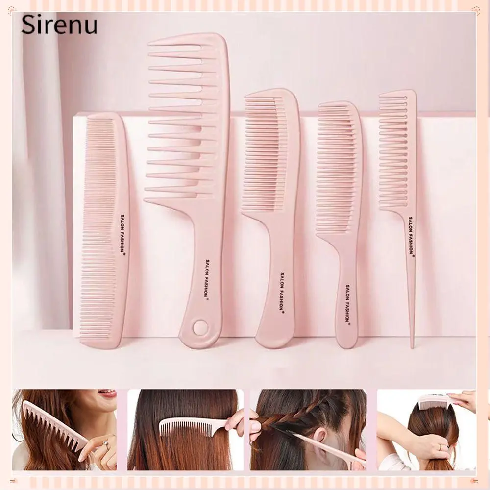 Convenient Dense Tooth Ponytail Comb Care for Curly Hair Pink Hair Comb Thicken Styling Tool Salon