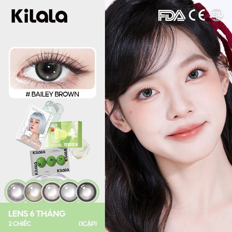 Kính áp tròng Kilala lens 6 tháng nâng cấp 40% độ ẩm màu đen xám nâu DIA 14.5mm độ cận 0-7 màu sắc tự nhiên không kén tone makeup lựa chọn tốt cho chụp kỷ yếu Nữ Women