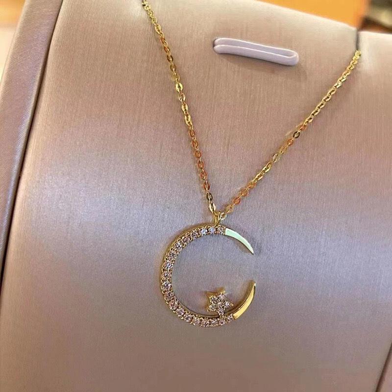 Product Introduction of Temperament Star Moon Pendant Necklace, Women's Sparkling Exquisite Clavicle Chain, Unique Design, Luxury Gift for Girlfriend 5