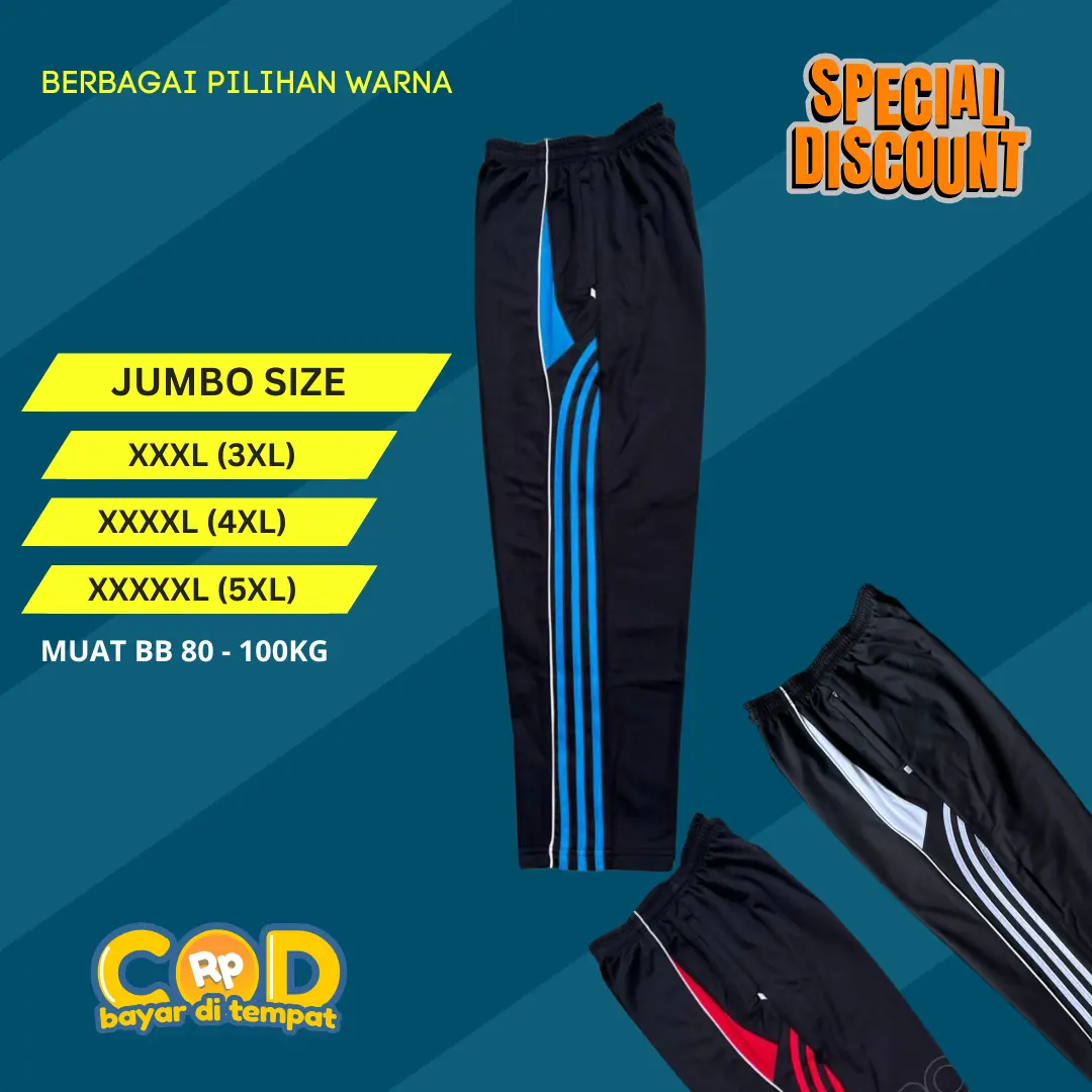 ( UKURAN JUMBO 3XL 4XL 5XL ) CELANA TRENING / TRAINING UKURAN JUMBO PRIA WANITA CELANA OLAHRAGA JUMBO BAWAHAN OLAHRAGA