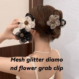 Klip Rambut Bunga Matahari, Bahan Jaringan Berlian Buatan, Sesuai untuk Semua Gaya Rambut, Jualan Panas