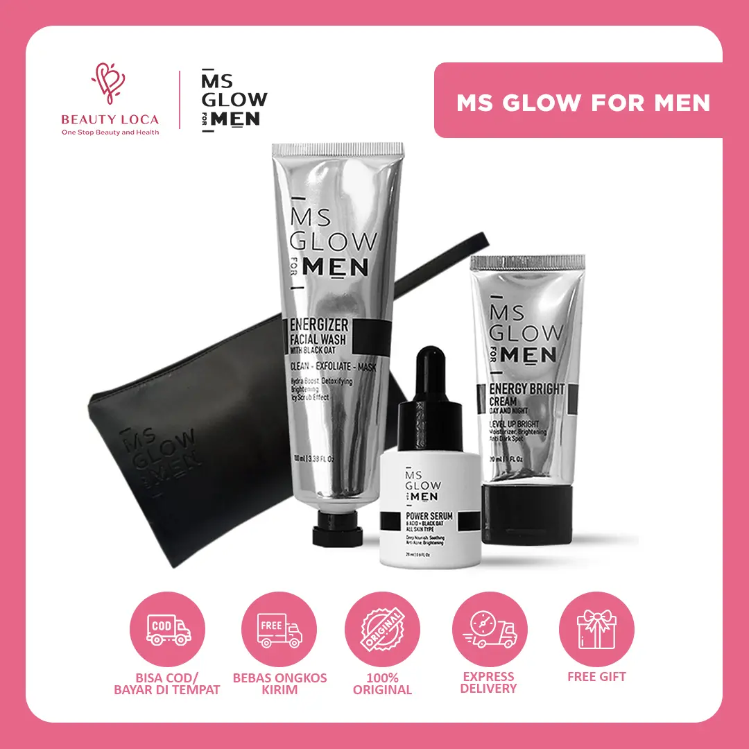 Beauty Loca - MS Glow for Men Paket Pencerah Glowing Free Pouch