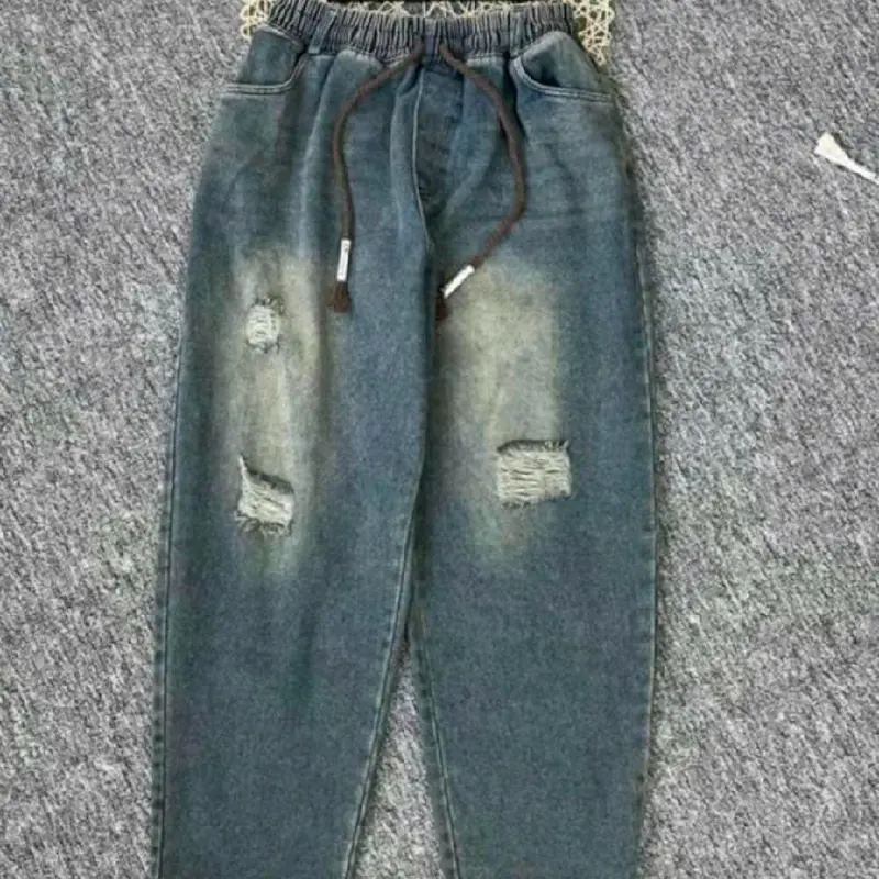 Quần bò Jeans dáng bagy,phom thụng cạm cao che khuyết điểm, chất bò thổ mềm thoải mái năng động women pants 2