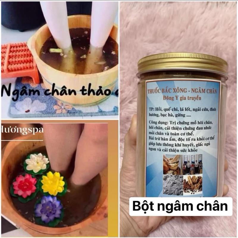 Bột Ngâm Chân Thảo Dược Giúp Thư Giãn Khử Mùi Hôi Chân - Thành Phần Quế, Đại Hồi, Thiên Niên Kiện, Bạc Hà, Gừng, Lá Lốt, Ngải Cứu - Đường 0
