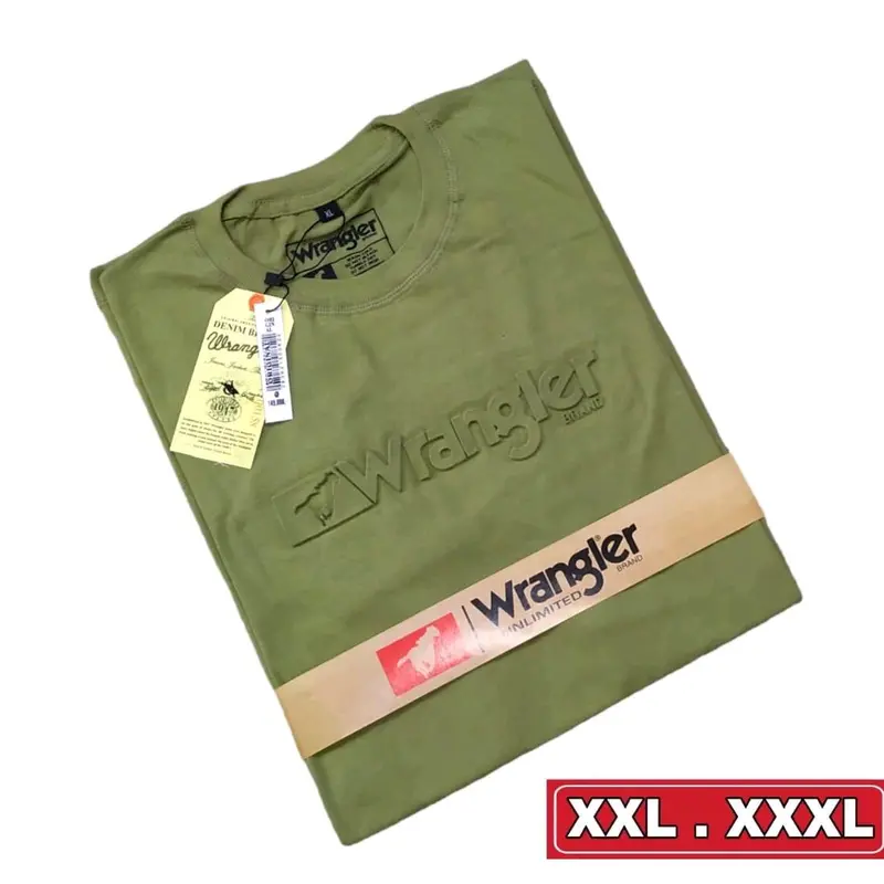 baju kaos embos wrangler kaos distro pria premium quality kaos cowok full label tag  motif timbul [ M.L.XL.2XL.3XL ] 3
