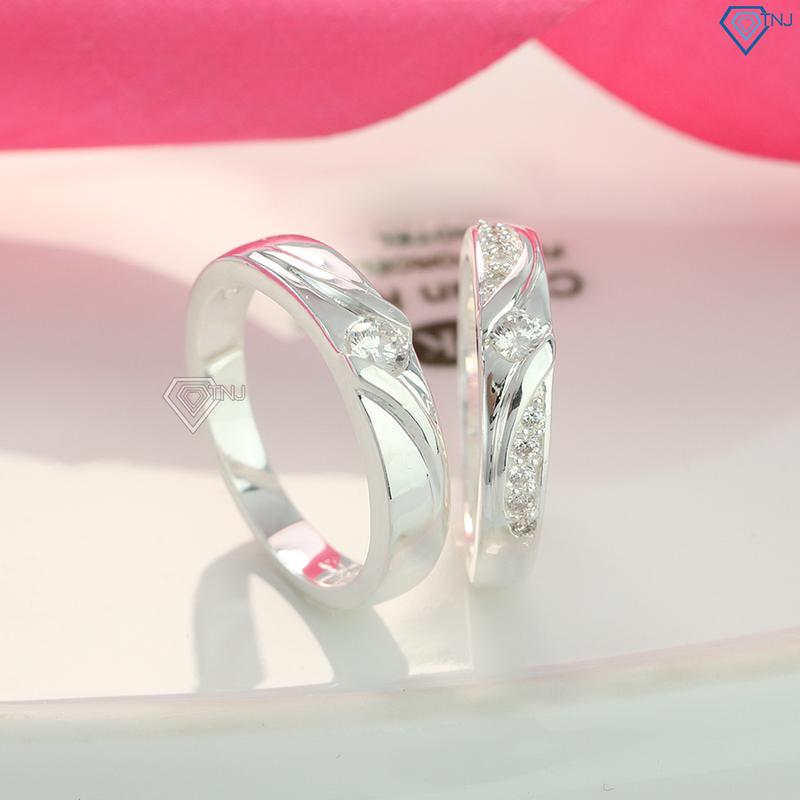Nhẫn đôi bạc nam nữ đẹp khắc tên ND0253 - Trang Sức TNJ