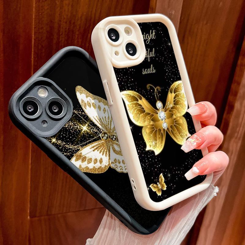 Casing Untuk Realme C2 2019 2020 C1 2018 C11 2020 C11 2021 C12 C15 C17 C20 C20A C21 C21Y C25 C25s C25Y C2s TPU Pro Kamera Artistik Berkilau Kupu-kupu Casing Soft Cover 0