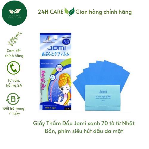 Giấy Thấm Dầu Jomi xanh 70 tờ từ Nhật Bản, phim siêu hút dầu da mặt 0