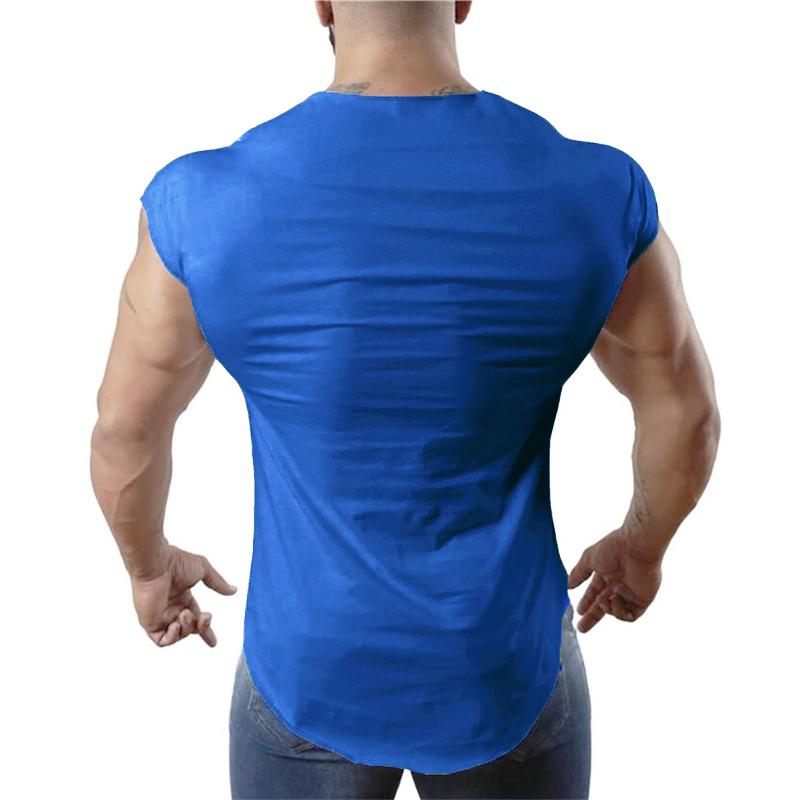 Product Introduction of Gym Fitness Casual Breathable Muscle Workout Slim Fit Arc Hem Tank Tops Summer Cotton Moisture Wicking Breathable Cool Clothing 8
