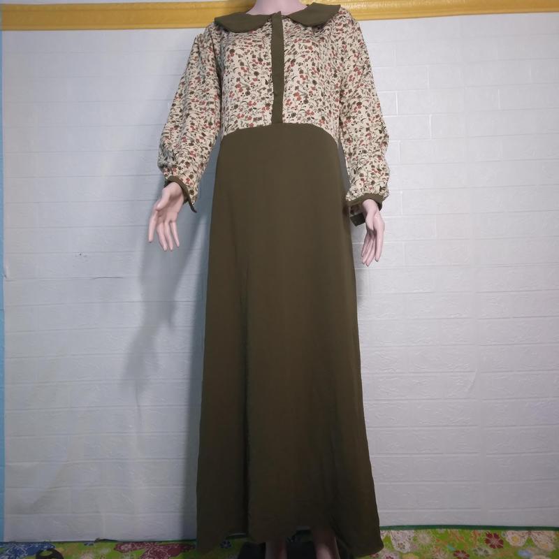 dres jumbo kain crinkle mix motif ld 120cm dengan tali pinggang yg panjang dan bawahan mayung standar Busui Gamis Muslim Wanita Kombinasi 0