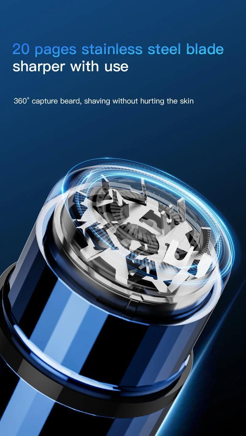 Product Introduction of Shaver Powerful Floating Travel Shaver Grooming Kit Men Electric Shaver Body Shaver Shaving Machine Suitable for All Skin Types 17
