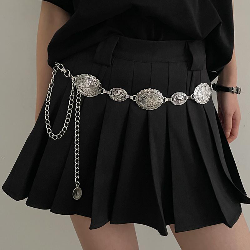 Product Introduction of Vintage waist chain men and women, fashion trends, advanced design, metal belt. 7