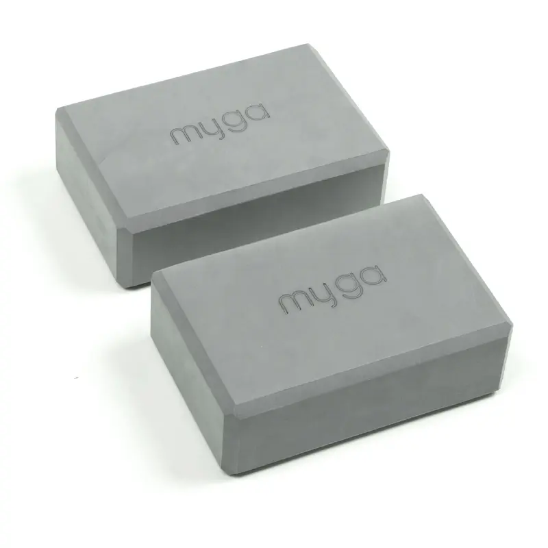 Myga Yoga Blocks - Pair of High Density Foam Bricks for Yoga, Pilates and Fitness to Support and Deepen Poses - Non Slip and Lightweight for Home, Gym & Studio - Choice of Colour 3
