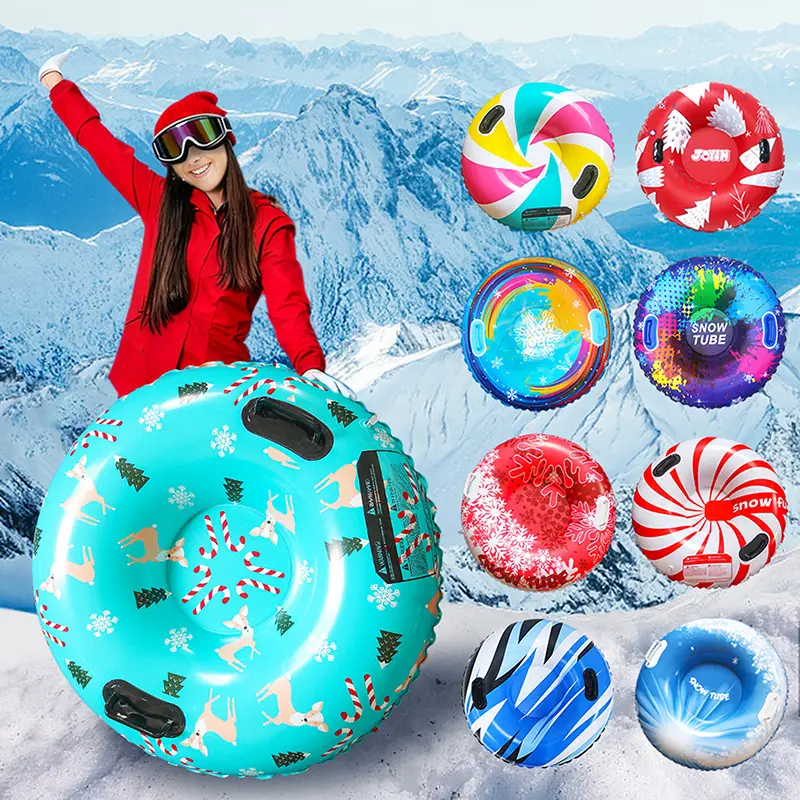 PVC Inflatable Ski Ring Thickened Snow Tube Winter Snow Slider with ...