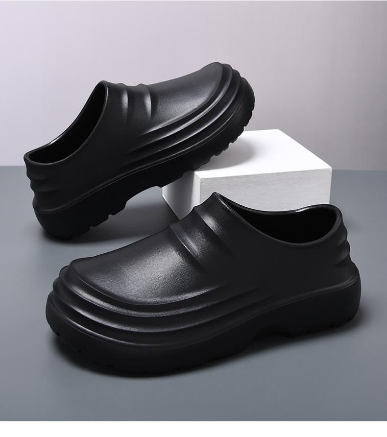 Product Introduction of New Styles Wholesale Nude Black Working Shoes for Men Chef Waterproof Clogs Factory in China Low Price Eva Lightweight 11