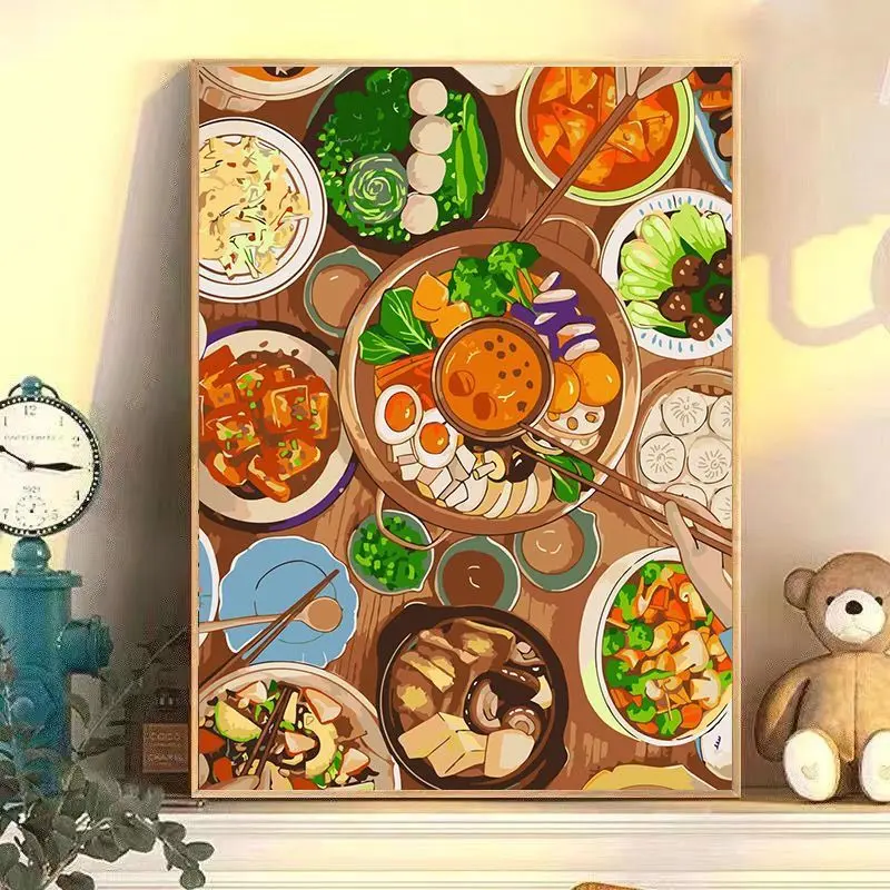 Diamond Painting DIY Food Good-looking Niche Hot Pot Summer Light Luxury Cartoon Anime Cure Advanced Decorative Painting