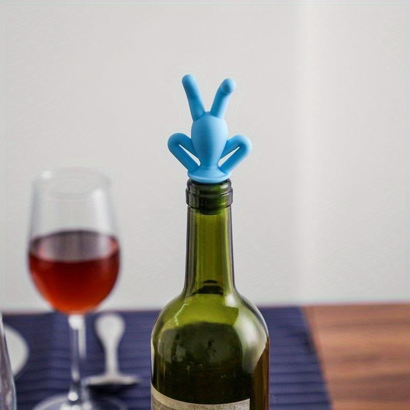 Creative Rabbit Design Wine Stopper, 1 Count Silicone Wine Bottle Cap, Bottle Stopper for Restaurant Red Wine and Champagne 2