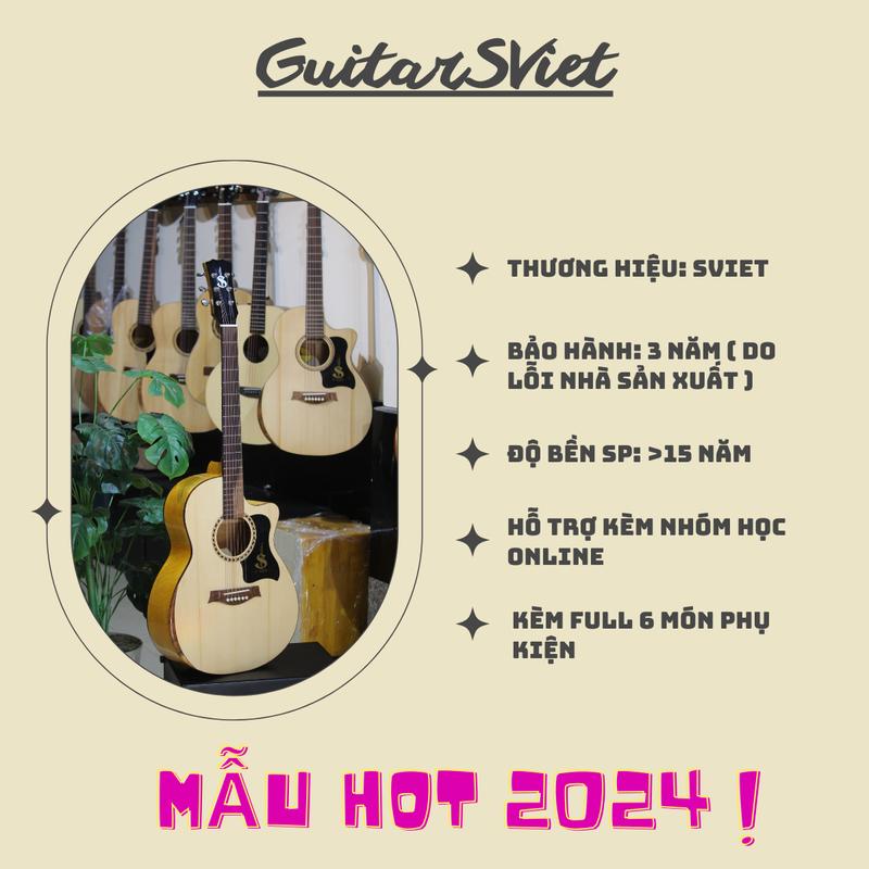 Đàn guitar acoustic ES180 Sup-Pro 2024 Chính hãng S Việt