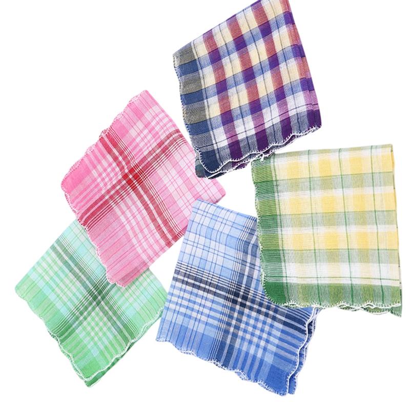 Tuala Sapu Tangan, Set 5PCS, Corak Berpetak, Untuk Wanita, Bentuk ...