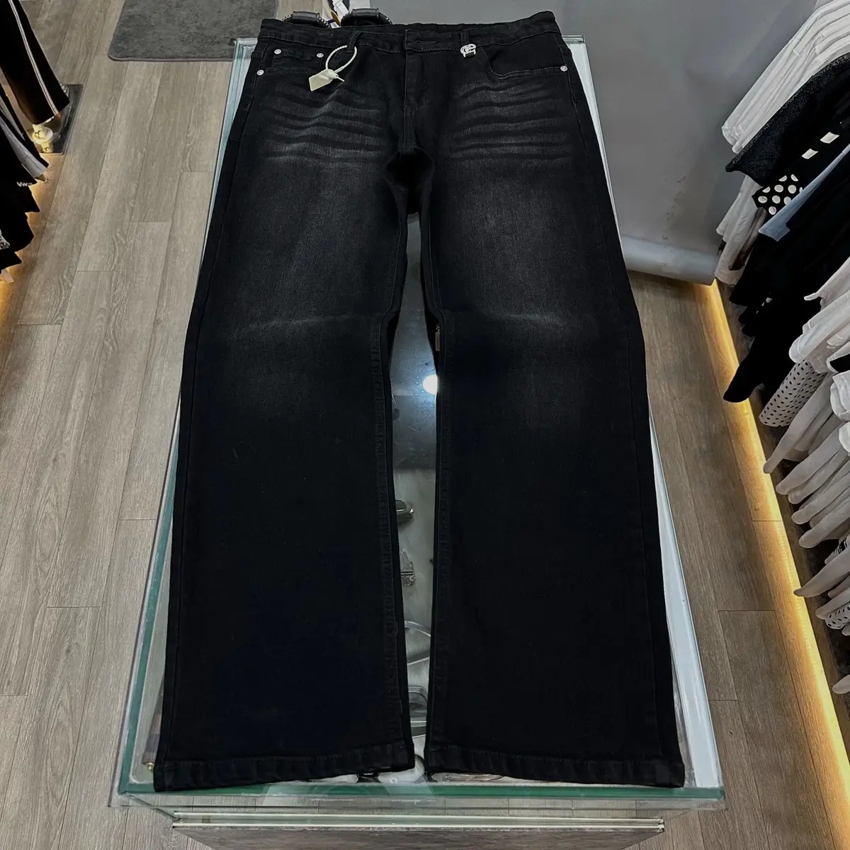 HU1920 quần suông nam đen mài siêu cấp. Free ship