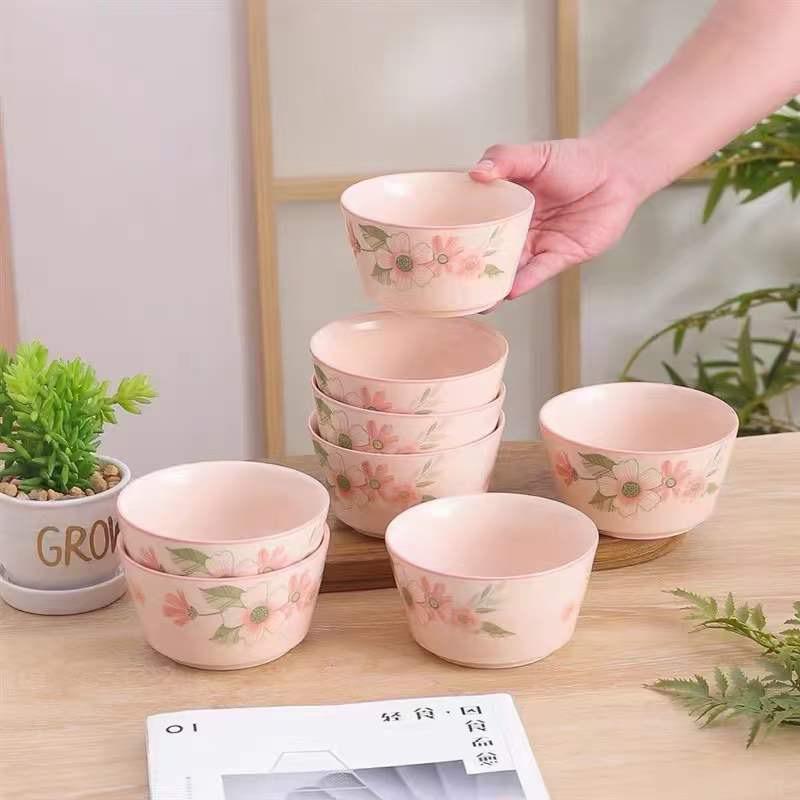Product Introduction of Bát hoa sứ men hồng kem cực xinh 1