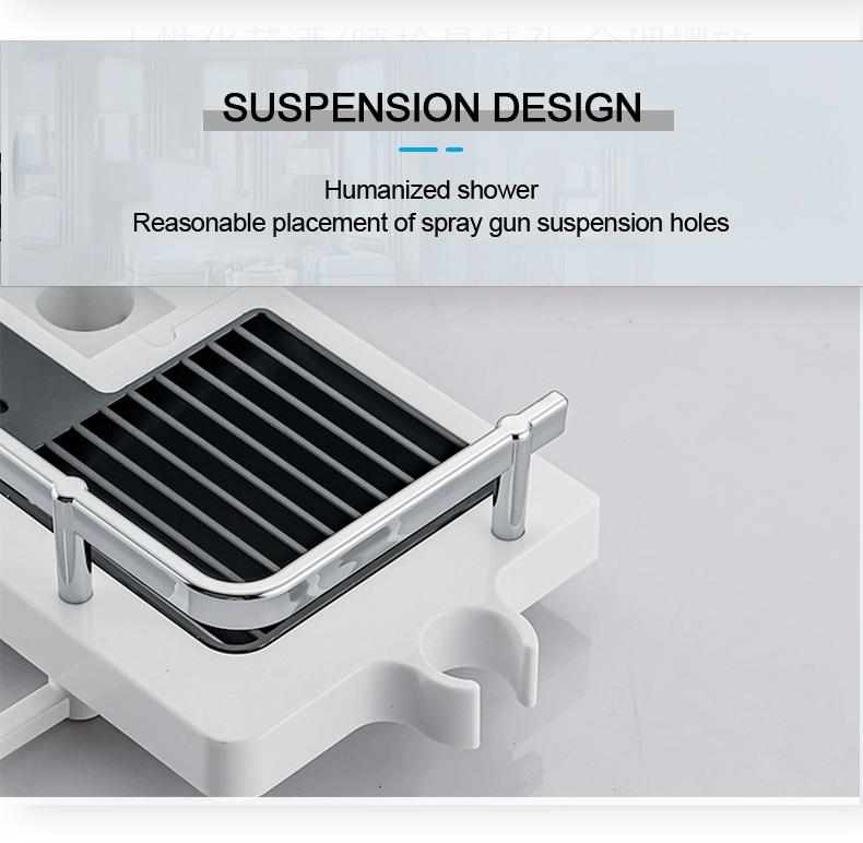 Product Introduction of Shower Storage Holder Bathroom Shelf Pole Shelves Shampoo Tray Stand No Drilling Lifting Bathroom Shower Storage Rack Organizer 5