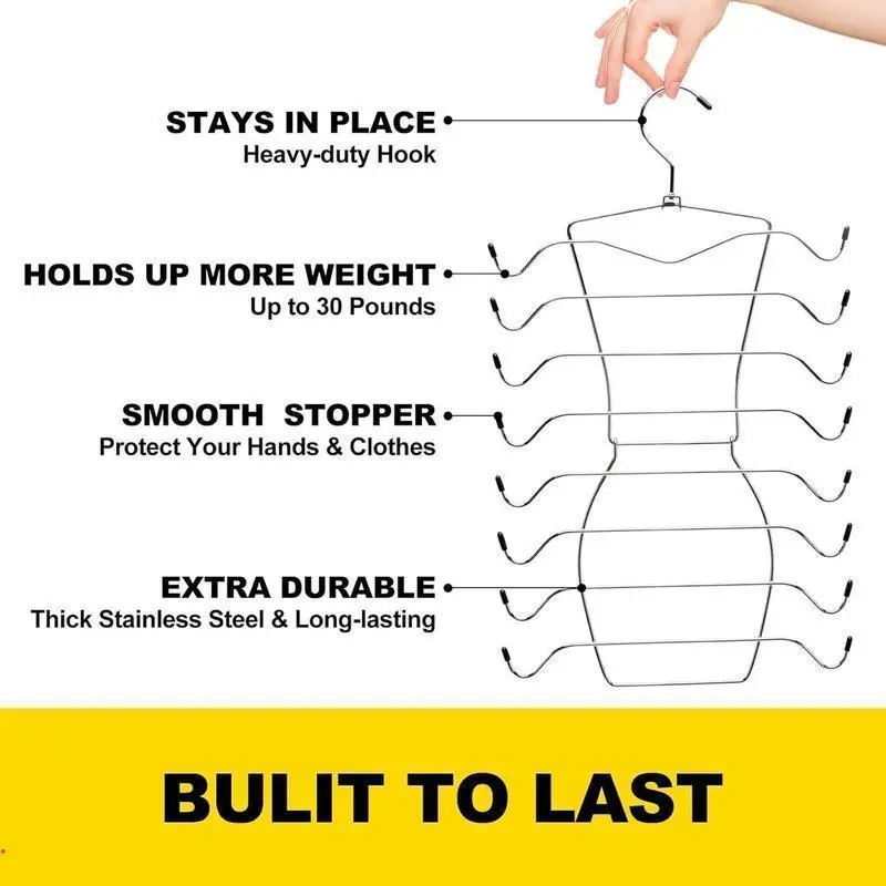 8 Layer Rotating Hanger, 2 Counts Foldable Underwear Hanger, Space Saving Clothes Hanger, Home Organizer for Bedroom, Closet, Wardrobe, Hanging 4
