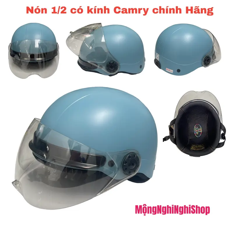 Nón Bảo Hiểm Kính (CAMRY) CR HELMET Trơn Chính Hãng Đủ Màu Có Giấy Kiểm Định An Toàn, Bảo Hành 12 Tháng Chất Liệu Nhựa ABS - Màu Sắc Đa Dạng 2