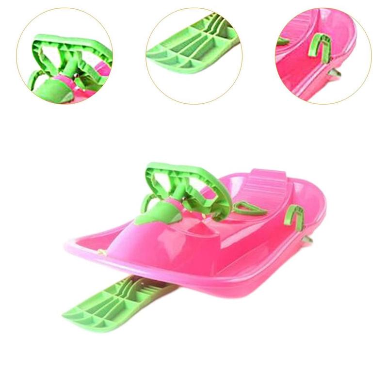 Product Introduction of Snow Sled with Steering Wheel and Brake Portable Outdoor Unique for Downhill Versatile Ski Sled for Boys Kids Girls Children 2