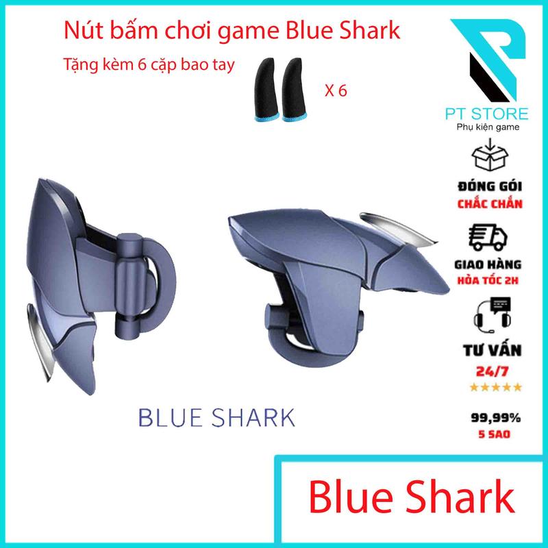 NÚT BẤM CHƠI GAME CH-5 BLUE SHARK CAO CẤP KIM LOẠI - CHƠI GAME FPS PUBG, FF, COD....