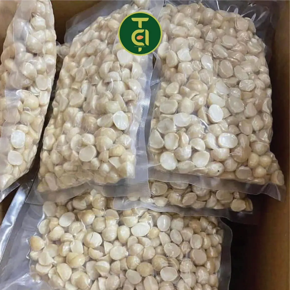 Nhân macca vỡ đôi ăn liền , làm sữa túi 500g ngon giòn Nuts Food