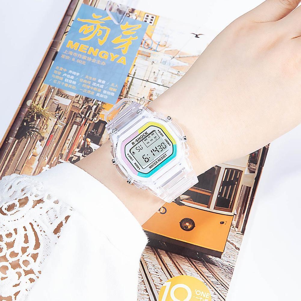 【TERSEDIA & COD】ins Fashion Electronic Sports Watch for Men and Women Students Square Led Watch W1J6