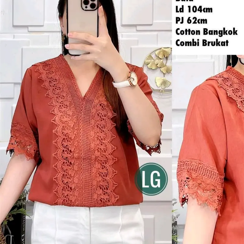 Atasan catton bangkok combi brukat 4102 1