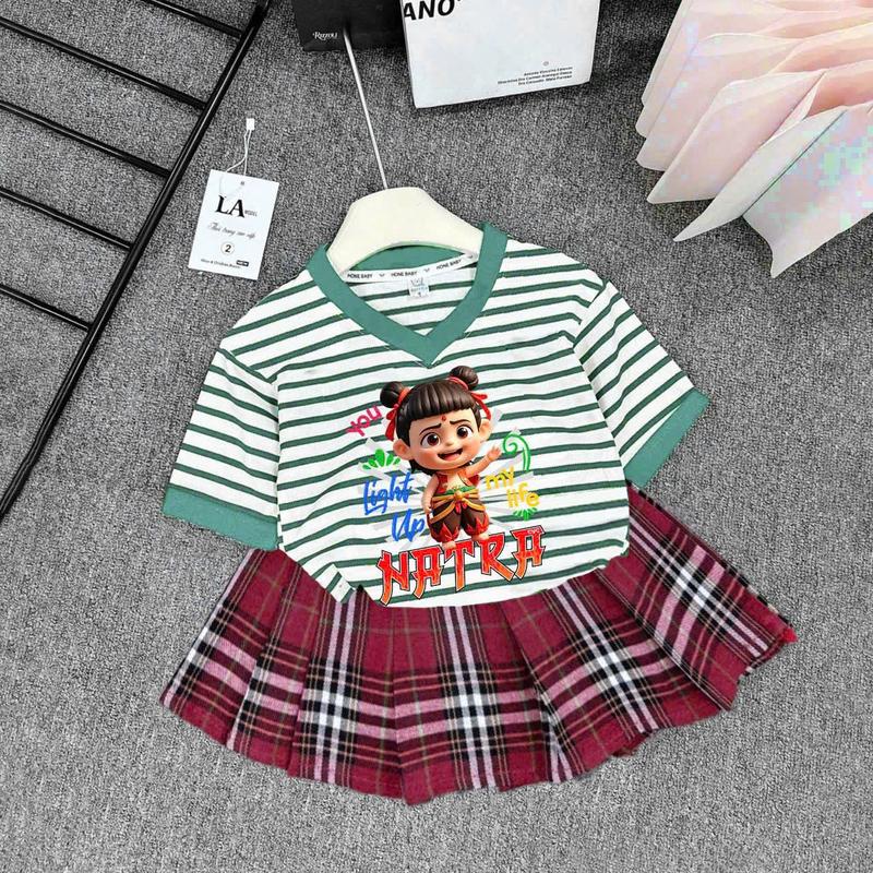 SET VÁY XẾP LY NATRA DÀNH CHO BÉ GÁI SZ9-43KG. CHẤT LIỆU TIXI. (CÓ LÓT QUẦN TRONG) 2