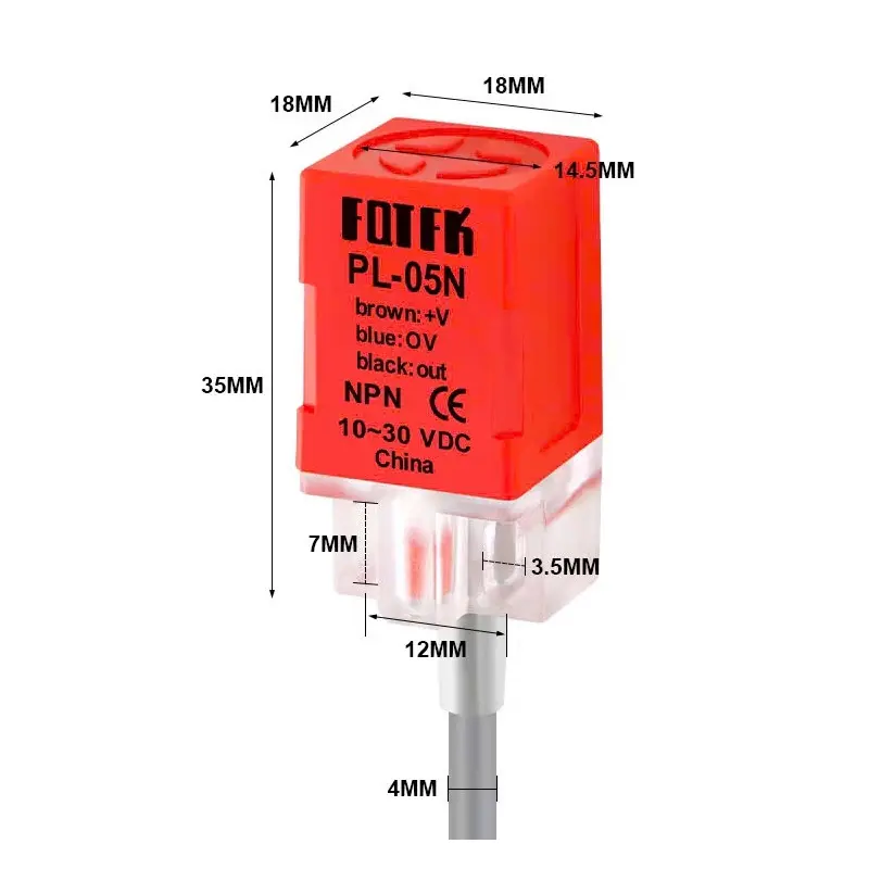 Cảm biến tiệm cận FOTEK PL05-N, cảm biến phát hiện kim loại 0-5mm 5