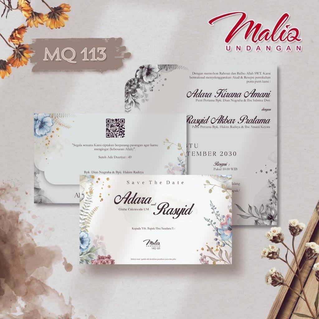 Undangan Pernikahan MALIQ113 Elegan Modern Paket Lengkap 100 PCS Gratis Label & Plastik - JanjiKita | Default