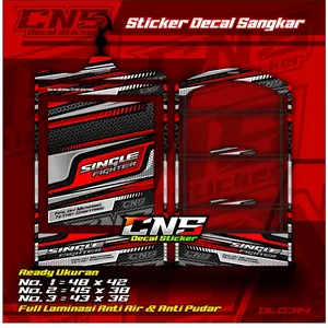 Stiker Decal SINGLE FIGHTER 02 CNS ORIGINAL DESIGN Sangkar Burung Kotak / Koper BUrung Kacer, Pleci, Cucak Ijo, Dll Full Laminasi Anti Air, Anti Pudar Custom Bisa Request Motif, Tulisan, Dll - Stiker Decal Sangkar Murah Berkualitas