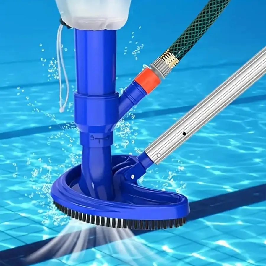 Swimming Pool Cleaning Brush, Pool Cleaning Tool, Mini Jet Pool Vacuum Cleaner, Disinfection Tool, Cleaning Suction Head, Pond Fountain Brush for Outdoor